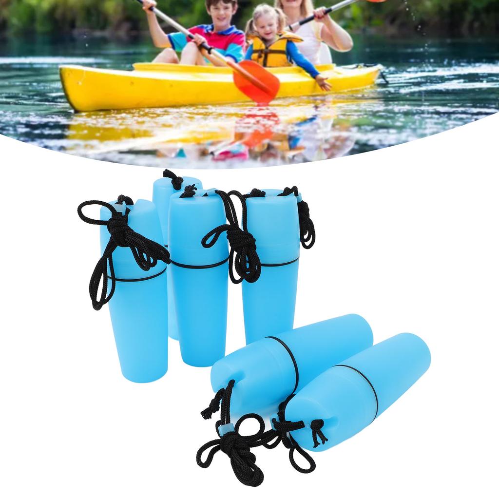 6 Stück Kajak-Behälterflasche ABS Wasserdicht Tragbar Kajak Versiegelte Flasche Trockenbehälter mit Hakenleine zum Tauchen Schnorcheln Surfen Kajakfahren Bootfahren
