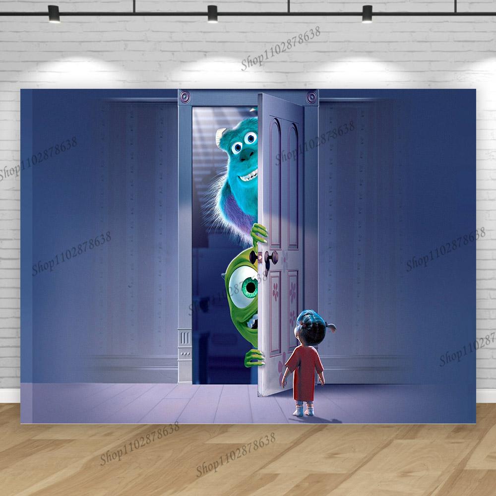 Monsters Inc University Theme Boo Girl Happy Birthday Party Background Baby Shower Photography Pink Room Decor Supplies Poster