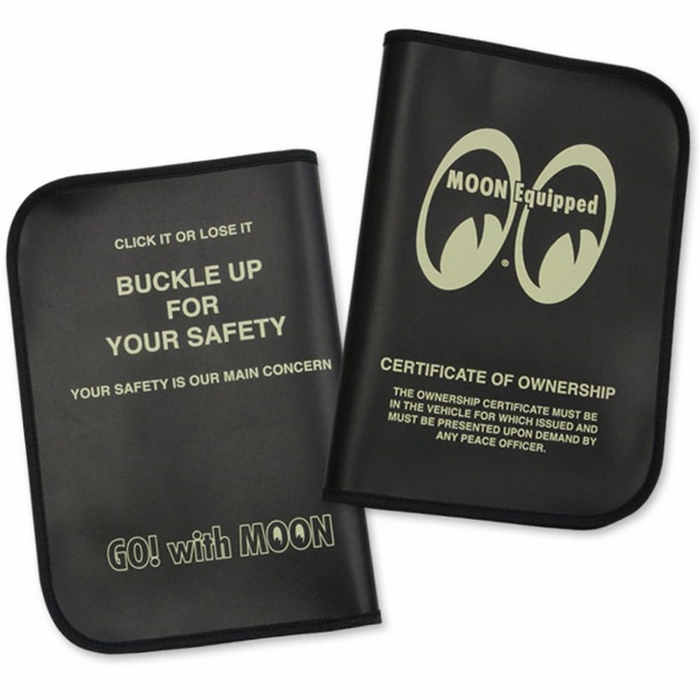 MOONEYES Title Holder Inspection Certificate MOON Equipped (Vehicle Holder) DF-MQG058BK-MON