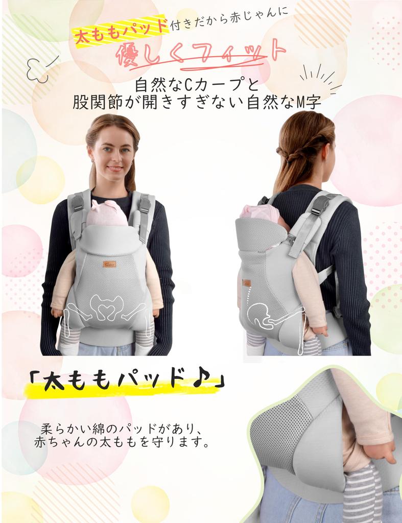 CUBY Baby Carrier for Newborns with Lumbar Support and Drool Cover Back Carrying Lightweight Suitable for Babies After Neck Support (Face-Facing,