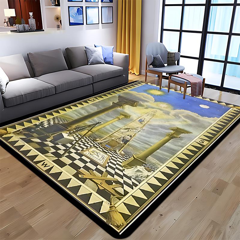 Masonic Illuminati Printed Pattern Rug Baby Play Crawl Floor Mats Living Room Carpets Decoration Fitness Pet Anti-slip Carpet