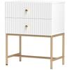 Elegant Two-Drawer Bedside Table - White