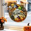 Fall Festival Ornaments Halloween Stained Glass Style Static Window Clings Waterproof PVC Pumpkin Ghost Bat Removable Home Decor Haunted House