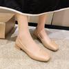 New women's shoes square head shallow mouth women's single shoes comfortable low heel thick heel four seasons work shoes