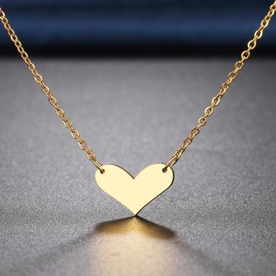 Stainless Steel Necklaces Small Flat Heart Pendants Chain Choker Jewellery Fashion Necklace For Women Jewelry