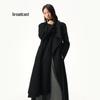 Women's Lapel Toggle Button Mid-Length Wool Blend Coat