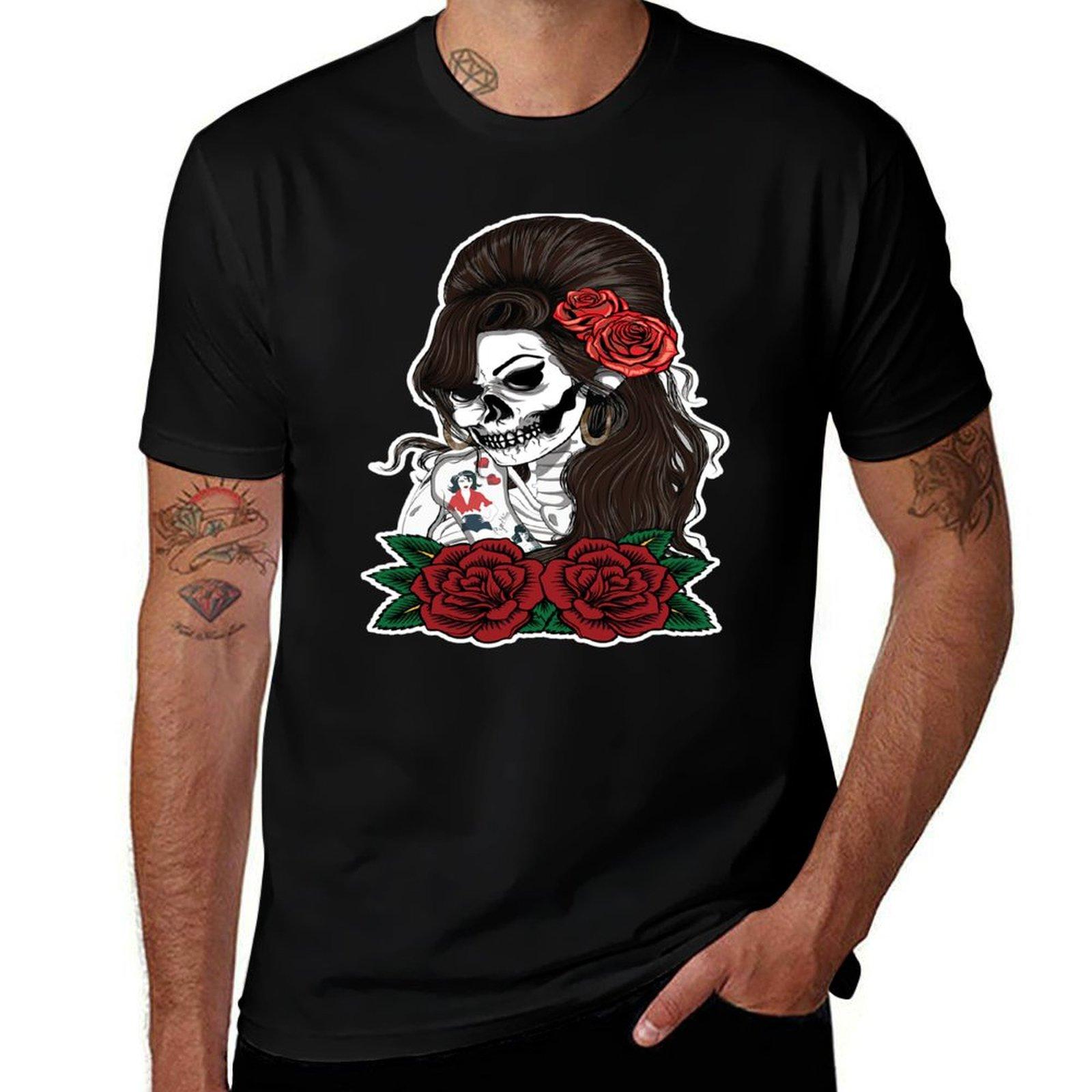 

Amy Winehouse Skull Unique T-Shirt plus size tops graphic t shirts summer clothes sweat shirts, men 4XL