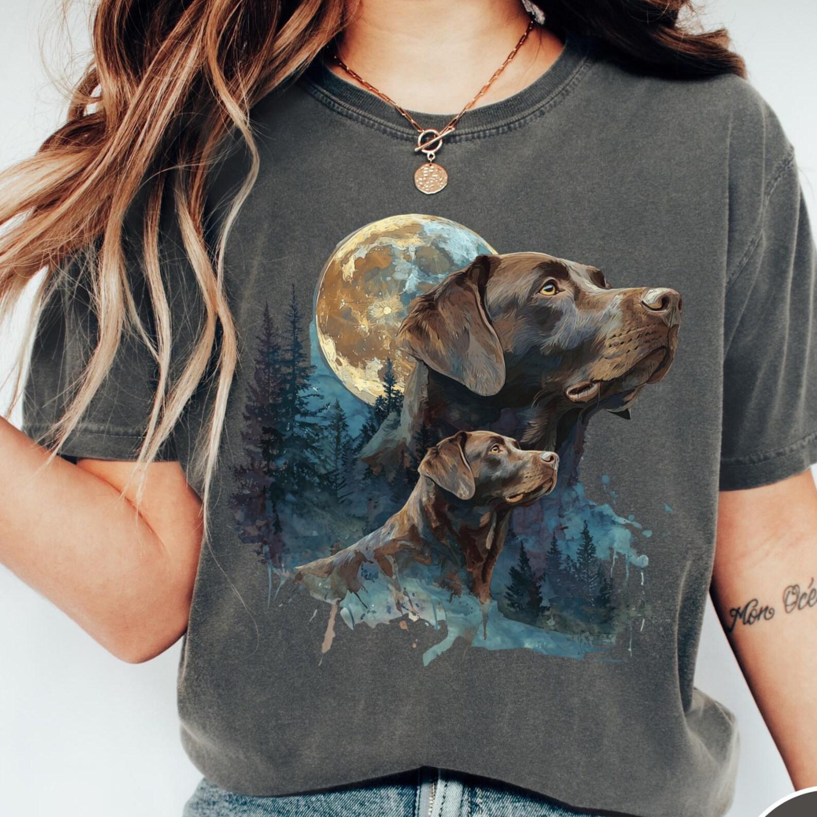 Vintage Chocolate Lab Shirt - Comfort Colors® Labrador T-Shirt - Unisex Dog Lover Graphic Tee L
