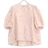 BALLSEY 23Stainless Steel Light Pink Bloom Cut Jacquard Puff Sleeve Blouse Tops 36 Light pinkUsed