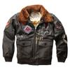 Pilot Jacket Men Warm Real Removable Fur Collar Genuine Cow Leather Coat Vintage Bomber Jacket