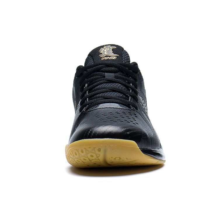 Li-Ning Synthetic Leather Shock Absorption Non-Slip Wear-Resistant Supportive Low-Top Badminton Shoes Unisex Shoes Black AYAS028-1