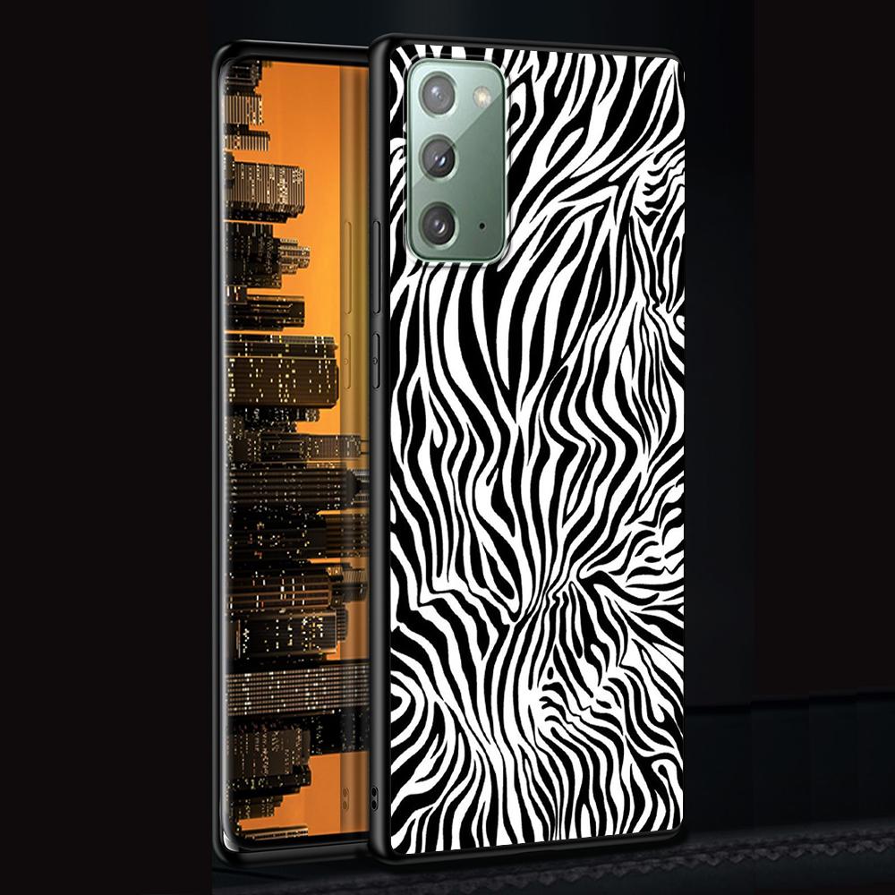 

Чехол с принтом зебры для Samsung Galaxy Note 20 Ultra 10 Lite 9 8 A53 A52 A12 S22 S21 FE S20 Plus ТПУ Черный Чехол-накладка для телефона Samsung A12