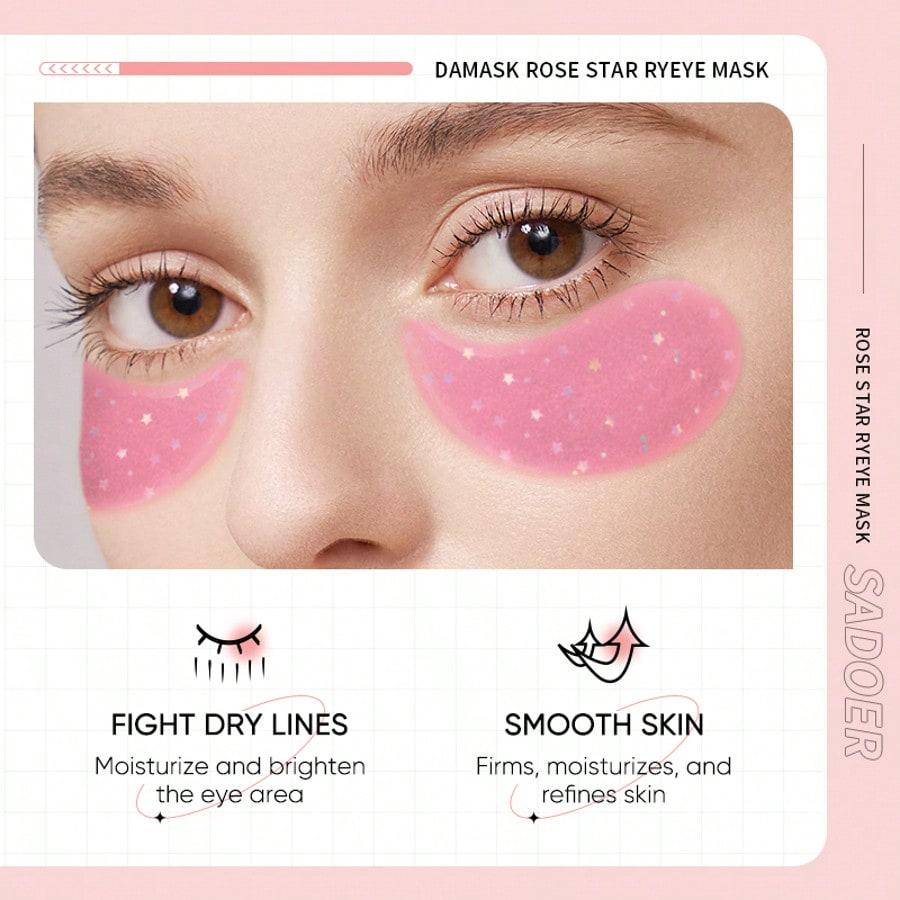 1PC Rose Starry Sky Eye Mask, Eye Mask Patches, Eye Care,Smooth,Moisten Skin,Brighten The Skin Aroun