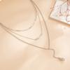 European and American Cold Wind Fine Chain Multi-layer Lava Pendant Necklace Female, Spice Girl Feng Shui Drop Y-shaped Cross Chain Necklace