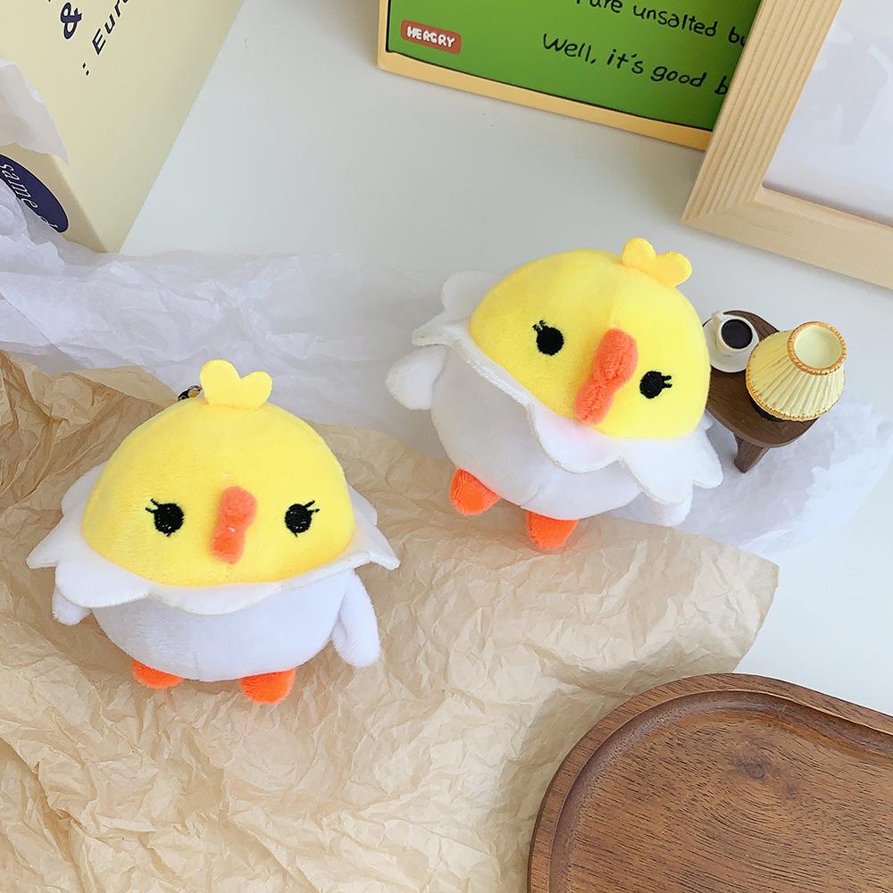 Cartoon Eggshell Chicken Plush Male Creative Eggshell Shape Chicken Doll Pendant