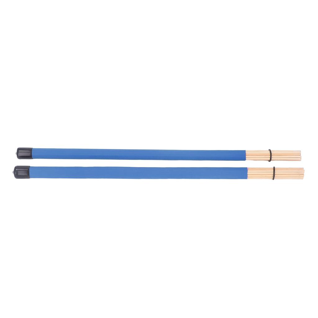2Pcs Drum Brush Drumstick Stick Mallet Bamboo Percussion Tool Instrument Accessory Set Kit Blue