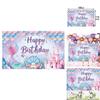 Mermaid Birthday Party Backdrop Fabric For Childrens Event Decoration