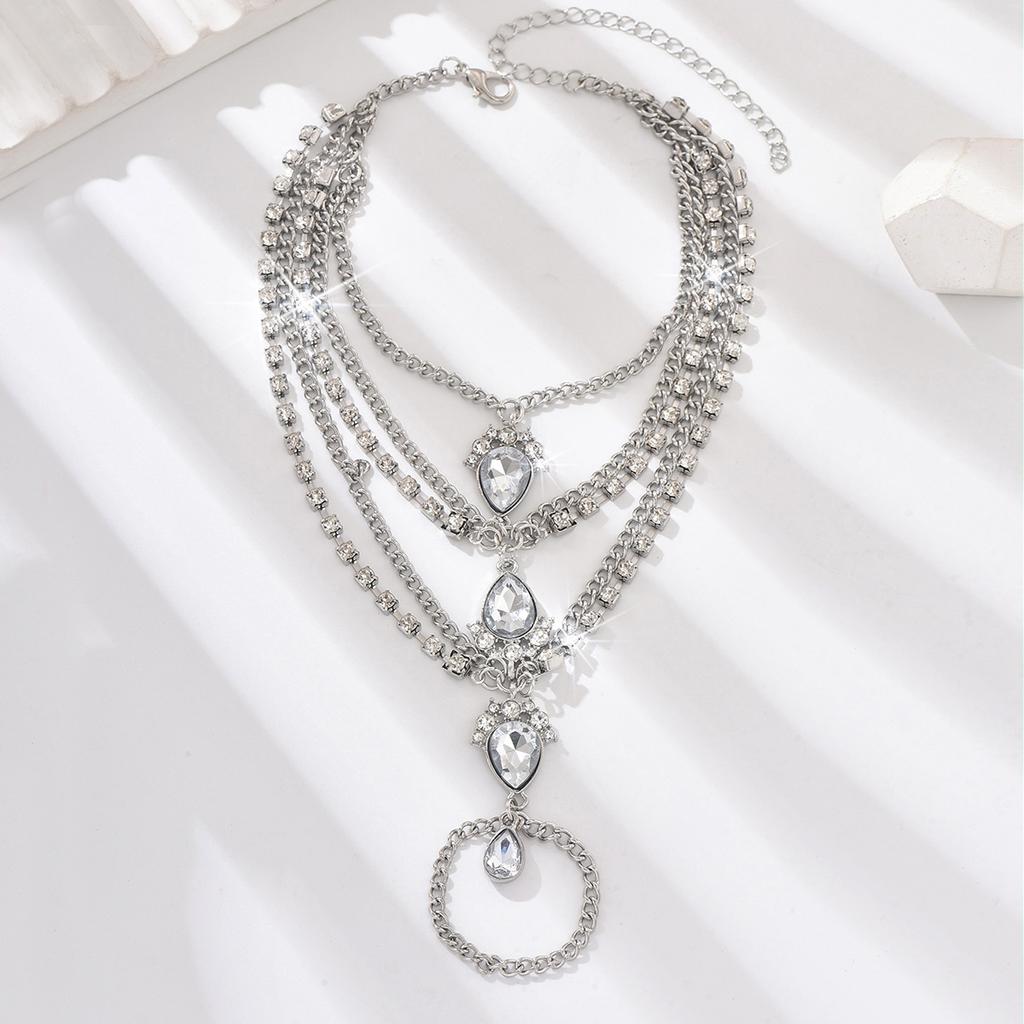 1PC Fashion Multi Layer Copper Claw Chain Water Drop Foot Chain Outdoor Tourism Beach Banquet Party Festival Gift-806011