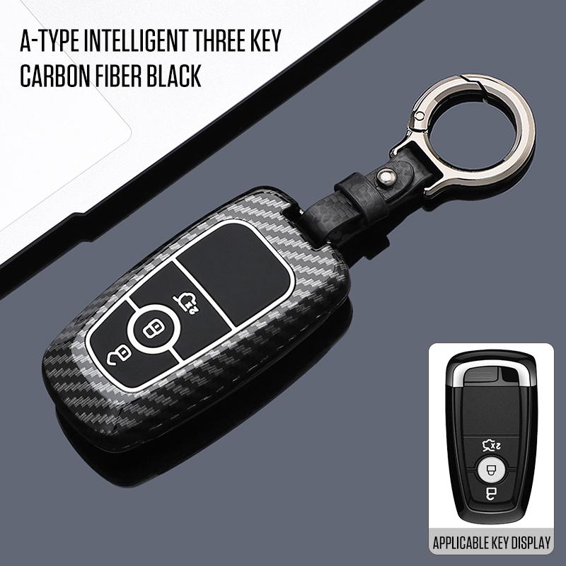 Style Fibre de Carbone ABS Pour Ford Fusion Mondeo Mustang Explorer Edge EcoSport pour Lincoln MKC MKZ MKX Housse de Protection pour Clé de Voiture à Distance
