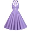 Vintage Style Backless Splice Satin Dress With High Waist For Romantic Holidays