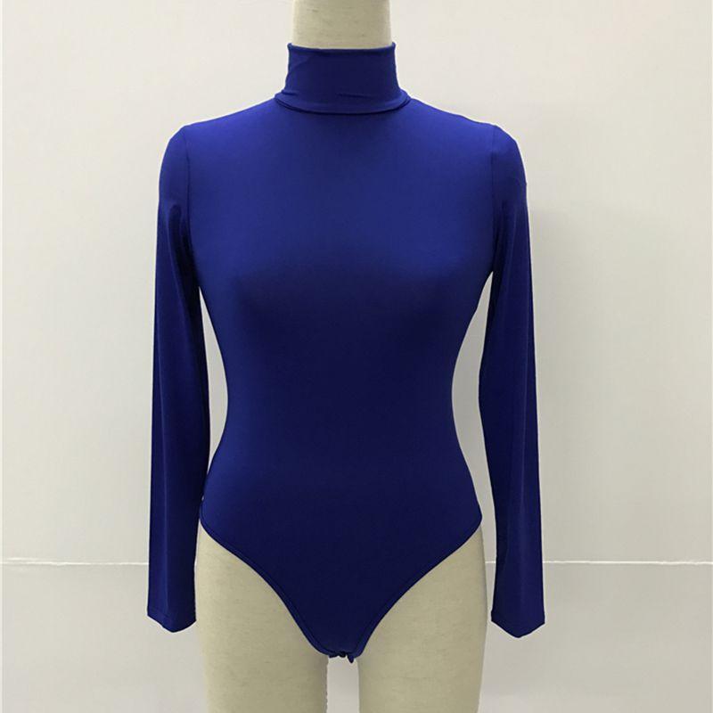 Winter Turtleneck Women Long Sleeve Basic Bodysuit Stretch Solids Tshirt Top