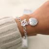 Hand Bracelet Silver Alloy Hand Bangle Heart-Shaped Pendant Chain Crystal Jewelry Decoration