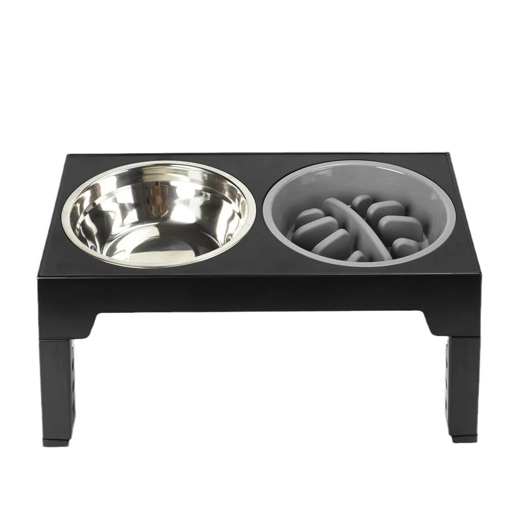 Adjustable Stainless Steel Pet Bowls Lovely Portable Dog Cat Feeders Replaceable Slower Feeder Float Water Bowl Elevated Stand
