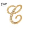 Strong Buckle Brooch English Letter with Sparkling Rhinestones Lightweight Thin