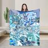 Manga Glaceons Nacht-Thema Decke Reise Büro Flanell Überwurfdecke Für Draußen Warm Weich Pokemon-Design Qualität Tagesdecke Geschenk