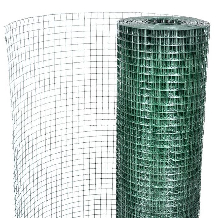 VidaXL Galvanized Steel Mesh with PVC Coating 25 X 1 M Green, Fence, Barrier,, Fences, Barriers 140438