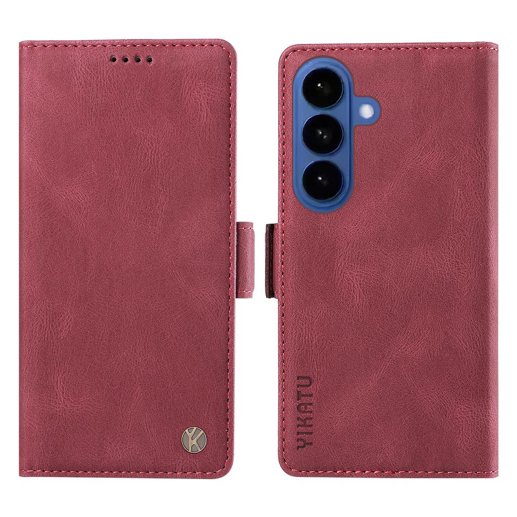 For Samsung Galaxy S26+ Leather Case YIKATU YK-005 Skin-touch Feeling Wallet Phone Cover