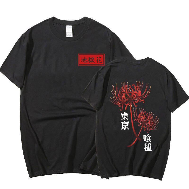 Hot Anim Spider Lily T-shirt Men Women Cool Kane Kiken Graphic Print T-shirts Oversized Streetwear Couples Tees