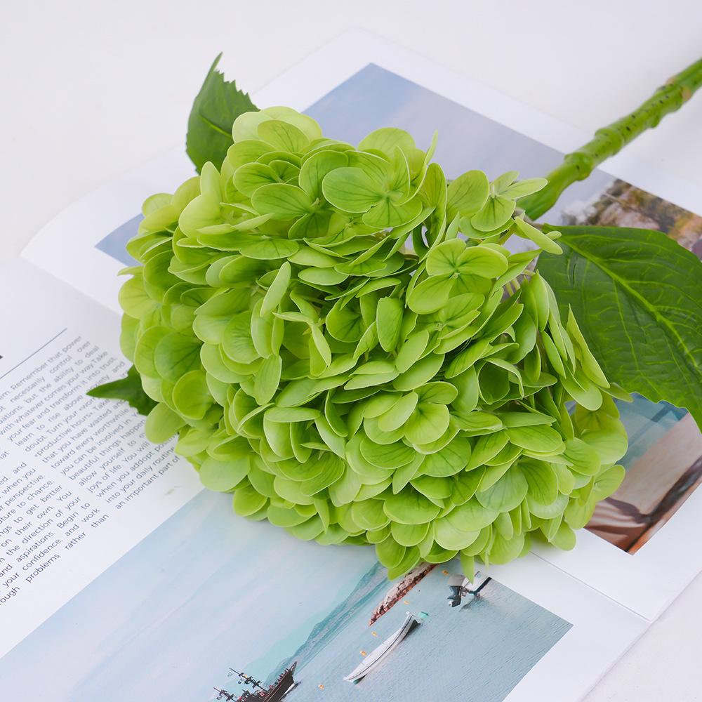 Simulated 3D Feel Large Hydrangea, Wet Feeling High-End Home Living Room Decoration Wedding Flower Arrangement Hydrangea Fake Flower