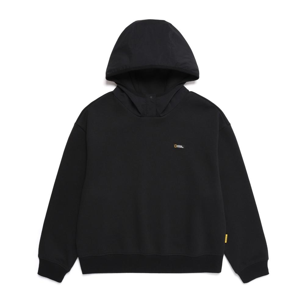N251Whd080 Women'S Hybrid Semi-Overfit Hoodie Carbon Black