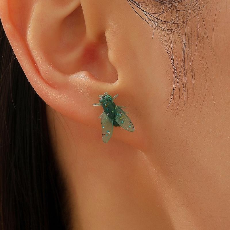 1 Paar Abstrakte Kleine Fliegen-Simulations-Ohrringe aus Edelstahl für Komfortables Tragen Lustige Schmuck-Accessoires