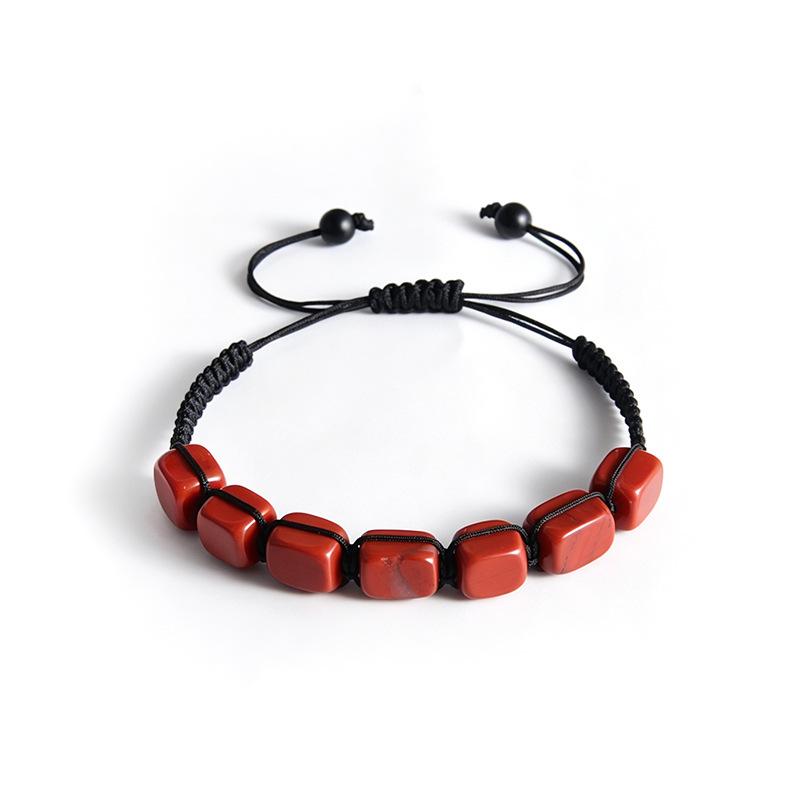Colorful Natural Stone Bracelet, Adjustable Hand-woven Natural Stone Beads, Woven Bracelet