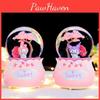 Cute Glowing Eight-tone Music Box Cherry Blossom Tree Rotating Crystal Ball Desk Decoration Gift Pink Bunny