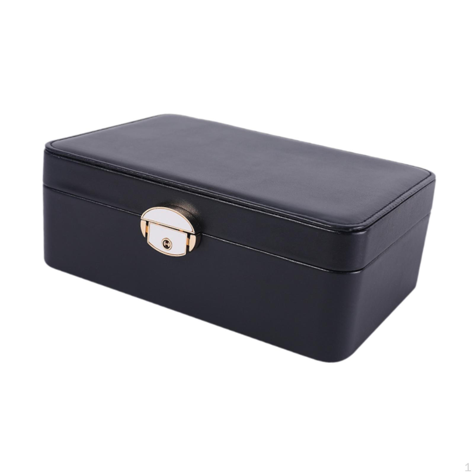 Jewelery Case Display Box Travel Portable Jewelry Holder Decorative for Necklaces Ear Studs Black