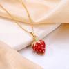 Strand Fruit Strawberry Sweet Necklace Accessory Women's Simple Luxury High Titanium Steel Collar Chain