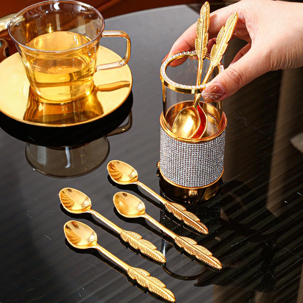 1set Coffee Spoon Storage Box Restaurant Knife Fork Spoon Chopstick Cage Dessert Refreshment Spoon Tableware Cartridge