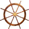 Ship Wheel 182 Cm Nautical Decor Solid Wood with Brass Centre Pirate Boat Wheel Decor