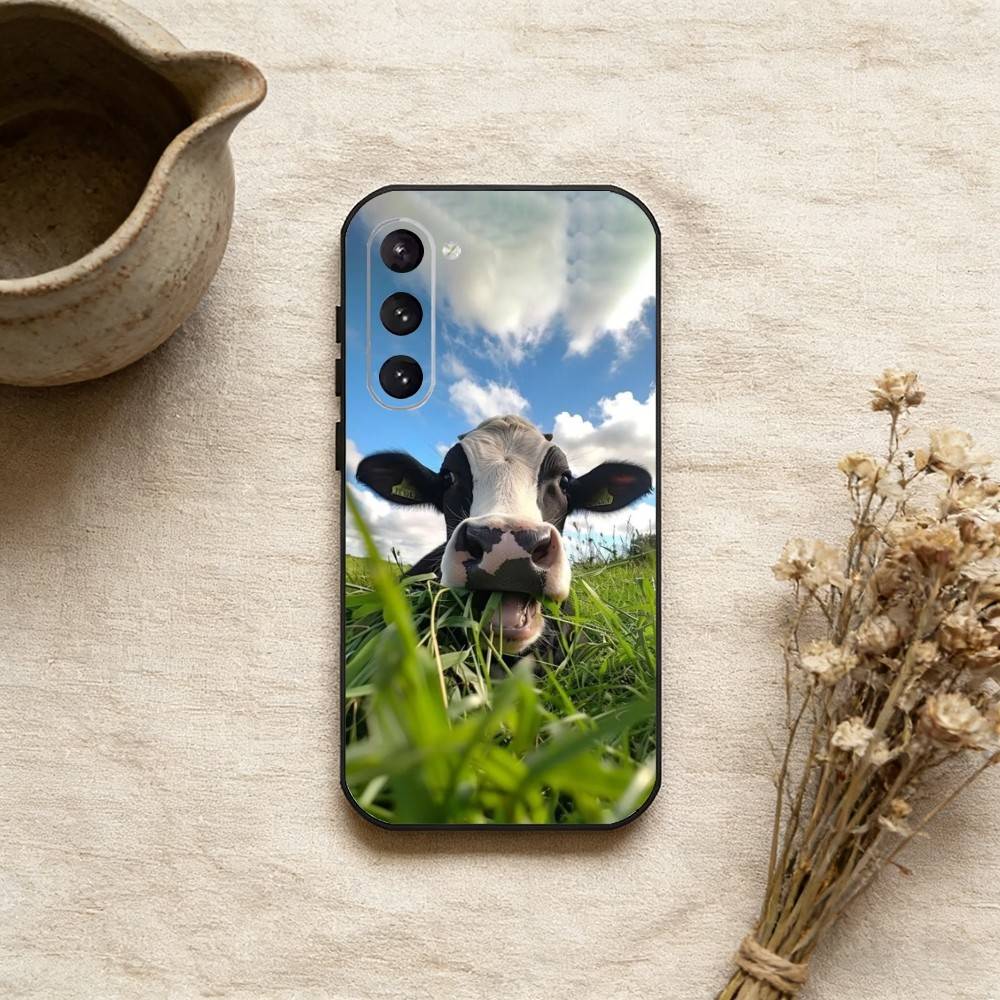 Lovely Cute Cow Cows OX Phone Case For Samsung Galaxy A73,A72,A71,A70,A52,A51 Others Soft Black Cover