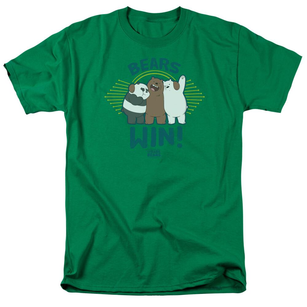 We Bare Bears Bears Win T Shirt Mens Licensed Cartoon Merchandise Green M