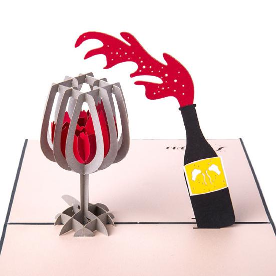 

Праздничная открытка премиум-класса Красочный прямоугольник ручной работы красный