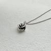 geegee [silver925] black rose necklace
