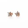 French Temperament Gentle Contrasting Color Diamond-Encrusted Flower Pearl Stud Earrings Light Luxury High-End Niche Simple Earrings