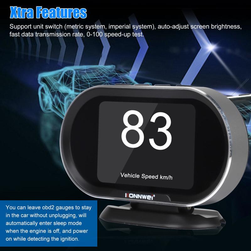 Kw206 2 In 1 Car Fault Scanner Obd2 Gps Digital Speedometer Hud Head Up Display Alarm Diagnostic