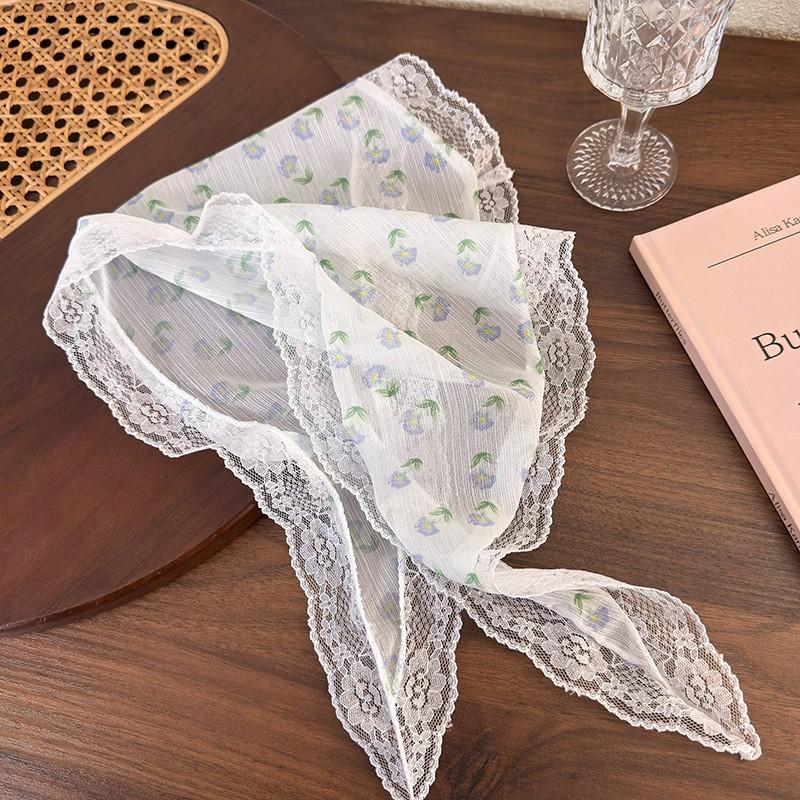 Schal Stirnband Französisch Retro Karomuster Süß Und Niedlich Kopftuch