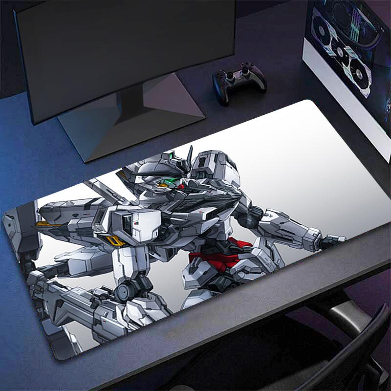 White Mouse Pad Large Gaming NonSlip Extended Desk Mat MMechanical Warrior GGundam Gamer ESports Mousepad Xxl Keyboard Pad