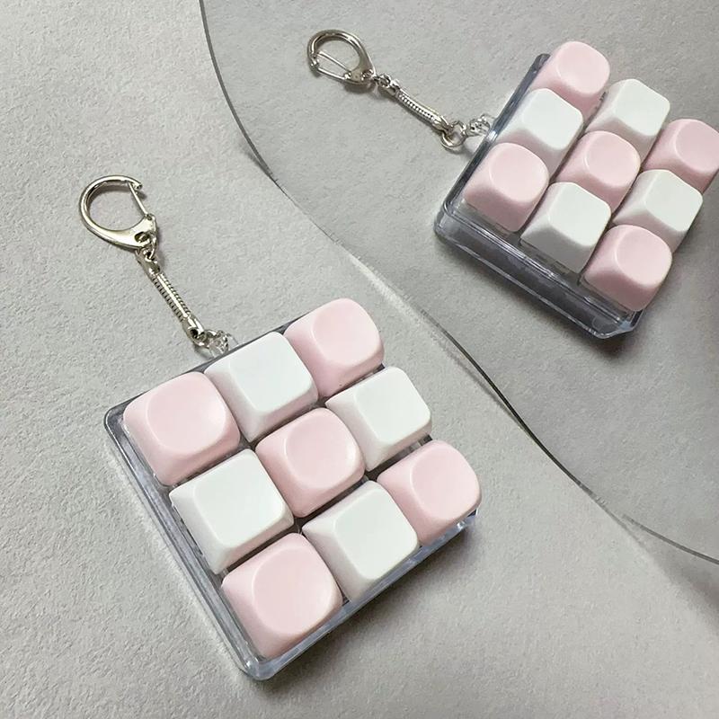 9 Keys Finger Keyboard Keycaps Fidget Toy Anti-Anxiety Point Keycaps Party Stress Relief Diy Keycaps Toy Keyboard Caps
